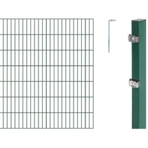 BRobotix Doppelstabmattenzaun 14 m x 140 cm Grün/Stahl