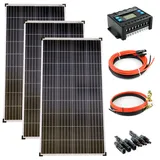 Komplettset 3x140 Watt Poly Solarmodul 30A Laderegler Kabel Solar Photovoltaik I