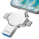 lumrok USB Stick 256GB - 4 in 1 Speicherstick USB 3.0 Wasserdichter USB-Stick Hochgeschwindigkeits USB-Sticks 256GB USB-Flash-Laufwerk für Smartphone OTG Android Laptop PC