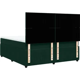 vidaXL Boxspringbett 180 x 200 cm Dunkelgrün