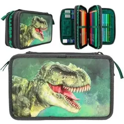 DEPESCHE 12475 Dino World 3-Fach Federtasche mit 3D Effekt