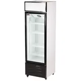 Romux® Glastürkühlschrank 300 Liter 1 Tür Belüftet mit Umluftsystem |  Professioneller Getränkekühlschrank mit Glastür & LED I Flaschenkühlschrank