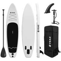 YEAZ Inflatable SUP-Board NOHEA - EXOTRACE - SET sup board und kit, Inflatable SUP Board, (Set), inkl. Zubehör wie Paddel, Handpumpe und Rucksack weiß