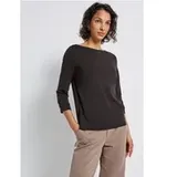 STREET ONE Basic U-Boot Shirt - Braun