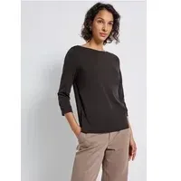 STREET ONE Basic U-Boot Shirt - Braun