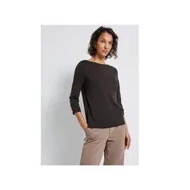 STREET ONE Basic U-Boot Shirt - Braun