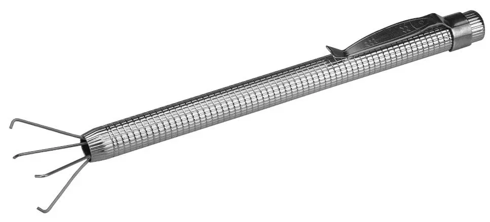 Donau Elektronik Metall Federarmpinzette, 4 Federarme, 125 mm, mit Halteclip