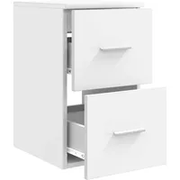 vidaXL Badezimmerschrank Inzwischen 30 x 35 x 50 cm Weiß Spanplatte/Massivholz