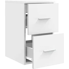 vidaXL Badezimmerschrank Inzwischen 30 x 35 x 50 cm Weiß Spanplatte/Massivholz
