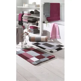KLEINE WOLKE Edge 90 x 60 cm bordeaux / grau / weiß