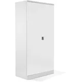 Schrank & Stuhl XL Werkzeugschrank – Werkstattschrank/Stahlschrank mit 4 höhenverstellbaren, vollverzinkten Fachböden, 195x92x50, Grau/Weiß