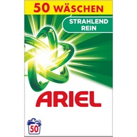 Ariel Waschpulver 3.25KG – 50 Waschladungen, Strahlend Rein, Strahlende Reinheit Bei Niedrigeren Temperaturen Und Anti-Rückstands-Technologie