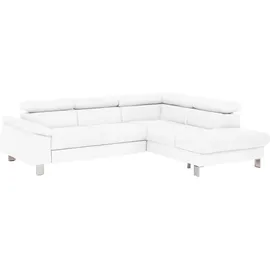 Cotta Ecksofa Komaris L-Form, B: 249 cm, mit Kopfteilverstellung, optional Bettfunktion, Bettkasten & Licht weiß
