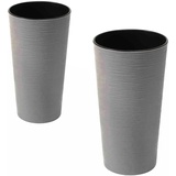 Siena Garden Eco Locon Grau Ø 25 x 46,5 cm, Ø 30 x 57 cm