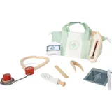 Small Foot Company small Foot Arzttasche Spielset Salbeigrün, 9-teiliges Spielset mit Stethoskop, Spritze, Thermometer, Stofftasche, für Kinder ab 3 Jahren,