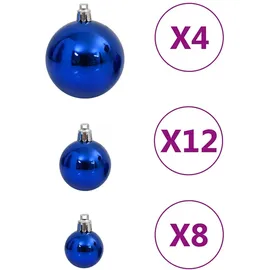 vidaXL 111-tlg. Weihnachtskugel-Set Blau Polystyrol