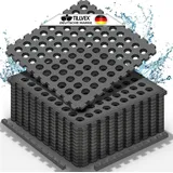 tillvex tillvex® Pool Bodenschutzmatte mit Löchern 4 Stück Schwarz | Unterlegmatte für Pool & Planschbecken 51x51 cm | Poolmatte Bodenmatte Outdoor | P...