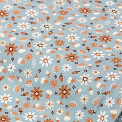 Baumwollstoff Herbst-Zeit "Mona", blau-color