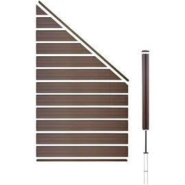 Mendler Windschutz WPC-Sichtschutz Sarthe 0,98 m braun WPC