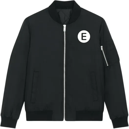 E wie einfach E-Brustlogo Bomber Jacke Schwarz