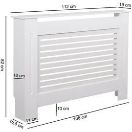 KADIMA DESIGN Moderne Heizkörperverkleidung mit Lamellen-Muster, Hochwertiges MDF-Material