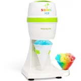 Nostalgia Snow Cone Slushie-Maschine im Retro-Stil, inklusive 1 wiederverwendbaren Kunststoffbecher und Eisformen, Weiß, Grün