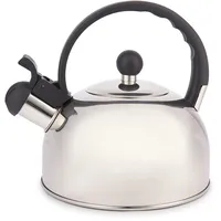 Tumalagia La Cafetiere Edelstahl-Wasserkocher 1,3 Liter mit Pfeiffunktion, Silber