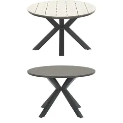 Gardissimo ARMATI Nonwood Alu-Gartentisch Gartenmöbel 122cm (rund) anthrazit / hell