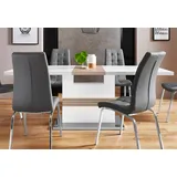 Esstisch INOSIGN "Perez", weiß (weiß hochglanz, sonoma eichefarben), Tische, Esstisch, Breite 160-200 cm