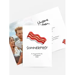 Einladung zum Sommerfest selbst gestalten mit Spruch und Fotos im Onlinedesigner bei Meine-Kartenmanufaktur.de