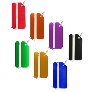 Ovener Aluminium-Gepäckanhänger, Namensanhänger, Reiseanhänger, Gepäckanhänger-Halter für Reisegepäck, Gepäck-Identifikator (7 Stück, mehrfarbig)