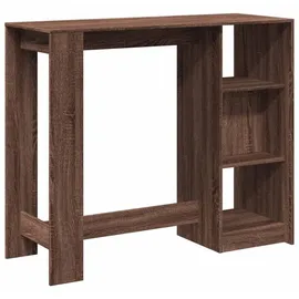 vidaXL Bartisch mit Regal 124 x 46 x 103,5 cm Braun Eiche