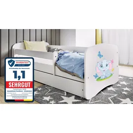 raumhirsch furniture Kinderbett Elefant 80 x 180 cm Holzwerkstoff weiß