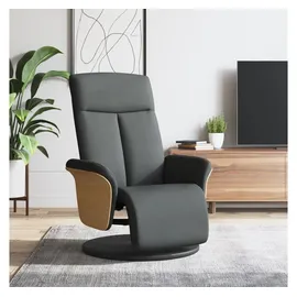 vidaXL Relaxsessel mit Fußteil Polyester 55,7 x 104,5 x 88 cm Dunkelgrau drehbar