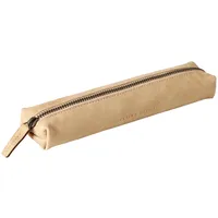 Clairefontaine 103511C Schlampermäppchen (Flying Spirit aus Leder, klein, rund, 19x4x2,5cm) 1 Stück beige