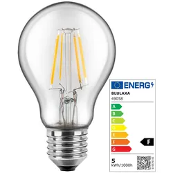 LED Filament Lampe Birnenform A60 / E27 -  F / 4,5 / 2700 K Warmweiß