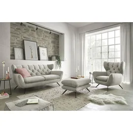 Candy 2,5-Sitzer 3C CANDY "Beatrice, extravagantes Megasofa, bequem, Küchensofa, Breite 200cm", grau (hellgrau), B:200cm H:94cm T:95cm, 88% Polyester, 12% Polyacryl, Sofas, mit Rückensteppung im Rautenmuster, in Samt Optik oder in Breitcord