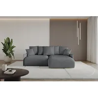 altdecor Ecksofa Cord 2-Sitzer Dunkelgrau