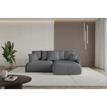 altdecor Ecksofa Cord 2-Sitzer Dunkelgrau
