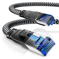 CSL - CAT 8 Netzwerkkabel 40 Gbits - 5m - Baumwollmantel - LAN Kabel Patchkabel Datenkabel RJ45 - CAT 8 Gigabit Ethernet Cable - 40000 Mbits Geschwindigkeit - S/FTP PIMF Schirmung - schwarz