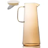 Intirilife Karaffe, Gelb, Glas 1.7 L integriertes Sieb, Kaffee , Tee, Kannen, Karaffen,