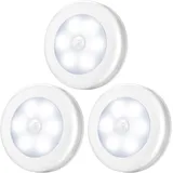 (3er-pack) Bewegungsmelder-leuchte, Led-schrankleuchte Mit Bewegungsmelder, Batteriebetrieben (batterien Nicht Enthalten), Led-leuchte Für Kleiderschrank/regal/eingangsbereich/garage/küche/flur – Weiß