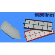 baselines Original Filterset Zehnder Comfoair 350/550, 1x G4, 1x F7, 10x Kegelfilter G4 DN125-150 lang, Kunststoff, Wei, Polarisation, Farbkorrektur