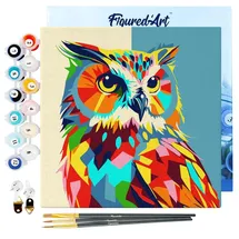ap commerce Mini Malen nach Zahlen 1 St. 20x20 cm Abstrakte Pop Art Eule