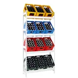 Proregal Getränkekistenregal High Big Camel | HxBxT 200x100x30cm | Weiß, Metall, Rechteckig, 100x200x30 cm, Küchenzubehör, Flaschenträger