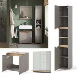 Vicco Badmöbel-Kombination Marelle, 3 Teile, Hochschrank