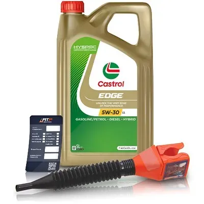 Castrol 5 L EDGE 5W-30 LL + Ölwechsel-Anhänger + Einfülltrichter [Hersteller-Nr. 15669E]