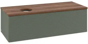V&B Waschtischunterschrank mit Frontstruktur, mit Beleuchtung Antao 120x36x50cm, WBP w. wal, lea gre. m Lac