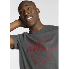 delmao T-Shirt DELMAO, Herren, Gr. S (44/46), schwarz (anthrazit melange), Single Jersey, Obermaterial: 60% Baumwolle, 40% Polyester, bedruckt, normal, Rundhals, Shirts T-Shirt, Kurzarm, lässige Passform, mit peppigem Print, aus Baumwolle