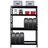 Proregal Reifenregal Tiger HxBxT 180 x 120 x 40 cm Bis Zu 12 Reifen auf 2 Ebene Und 2 Ablagen Schwarz